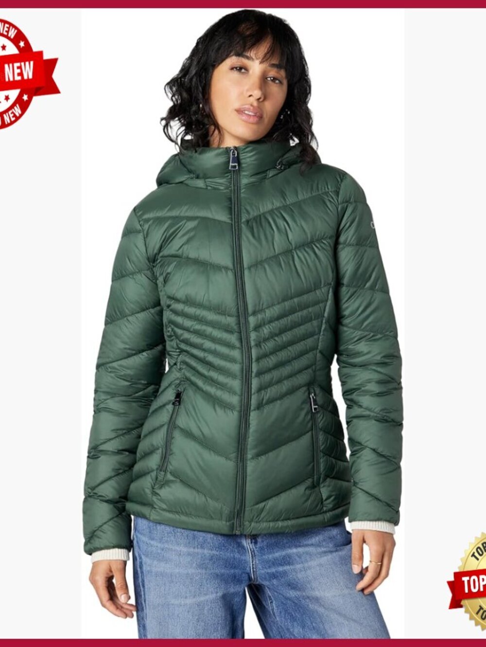 Women's Lightweight Quilted Puffer Coat Hooded Stretch Winter Jacket